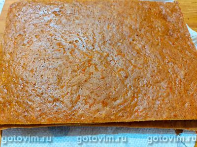 Морковно-медовый торт с кремом из сливочного сыра и сгущенки , Шаг 06