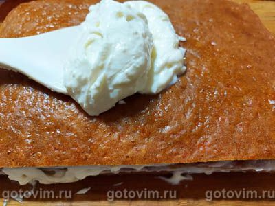 Морковно-медовый торт с кремом из сливочного сыра и сгущенки , Шаг 08