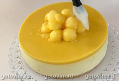 Муссовый торт с манго, лимоном и кокосовым ганашем, Шаг 03