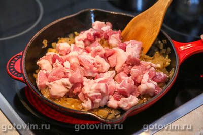 Поджарка из свинины с кукурузой, сельдереем и сладким чили, Шаг 05