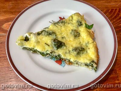 Заливной пирог со снытью и сыром. Фото-рецепт
