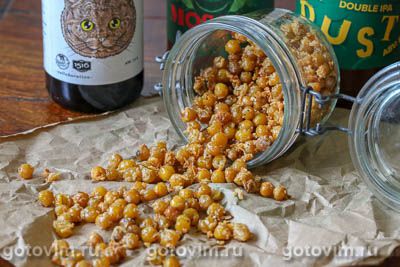 Закуска из жареного нута с чесноком и сыром. Фотография рецепта Закуска из жареного нута с чесноком и сыром. Фотография рецепта