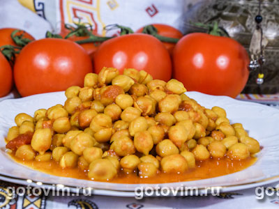 Нут в томатном соусе (таматар чанна). Фотография рецепта