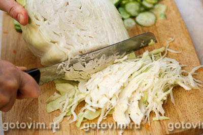Салат из капусты с огурцами и морковью по-корейски (на зиму), Шаг 02