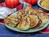 Пышные оладьи с тыквой и беконом