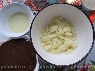 Оладьи из говяжьей печени с капустой и манкой, Шаг 05
