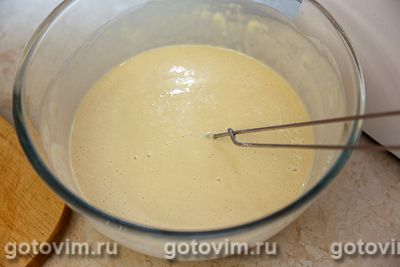 Оладьи с сыром, беконом и жареным луком, Шаг 04