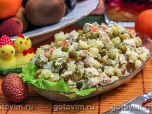 Салат с языком и огурцами