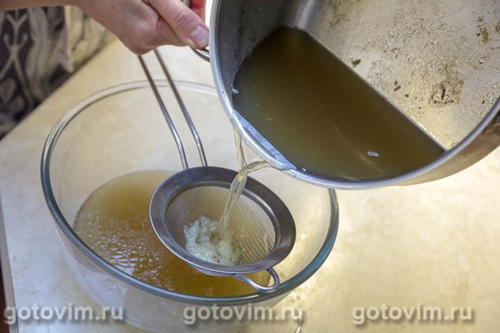 Салат «Оливье» с ланспиком, цыпленком и креветками по старинному рецепту, Шаг 03