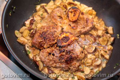 Сабуко и оссобуко с белыми грибами и сливками