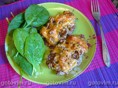 Отбивные из говядины с грибами и сыром. Фото-рецепт