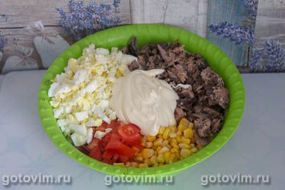 Салат с тунцом и овощами, Шаг 08