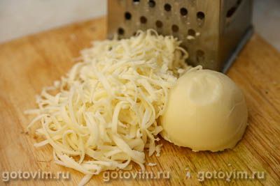 Картофельные палочки с сыром моцарелла, беконом и зеленью, Шаг 03