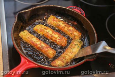 Картофельные палочки с сыром моцарелла, беконом и зеленью, Шаг 10