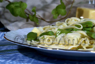 Тальятелле с картофелем и фасолью. Фотография рецепта