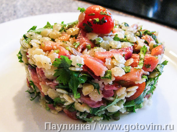 Паста - салат с рыбой. Фотография рецепта
