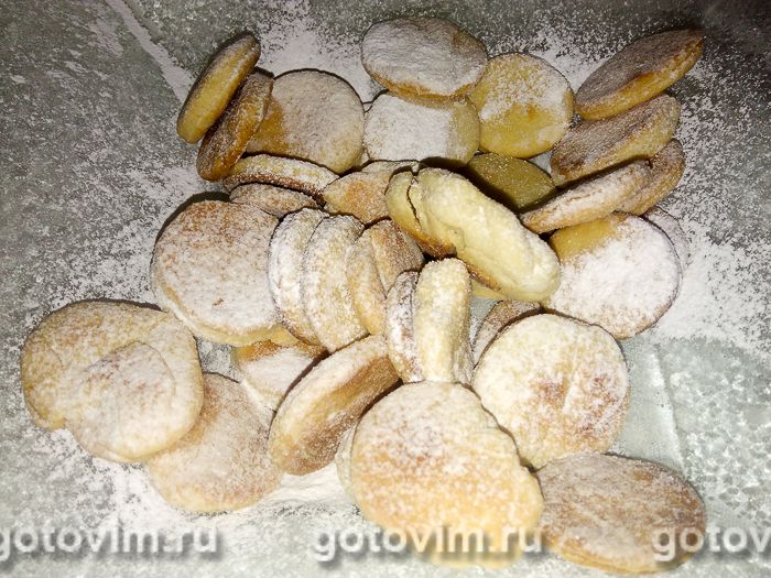 Песочное печенье «Снежное» на смальце. Фотография рецепта