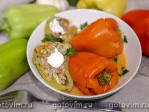 Фаршированные перцы в микроволновке