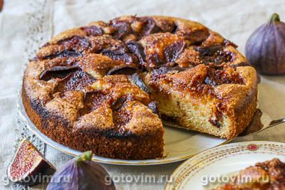 Пирог с инжиром и сахарно-коричной корочкой. Фото-рецепт
