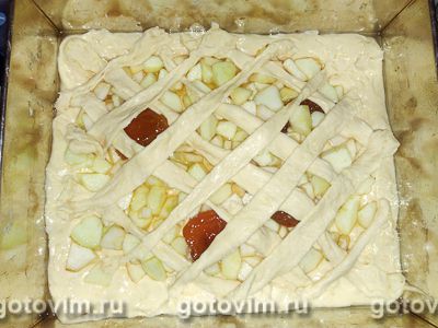 Яблочный пирог из тыквенного теста (без яиц), Шаг 05