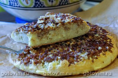 Пирог на сковороде с мясным фаршем. Фото-рецепт