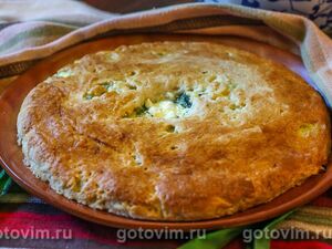 Осетинский пирог с черемшой и сыром брын