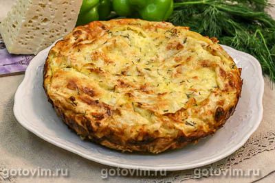Рваный пирог из лаваша с сыром и зеленью. Фото-рецепт
