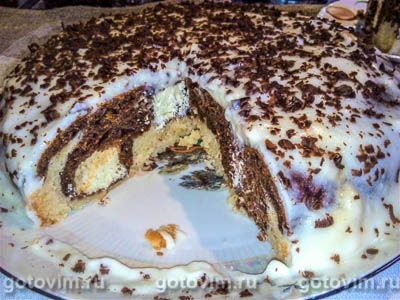 Пирог с творожными шариками и заварным кремом. Фото-рецепт