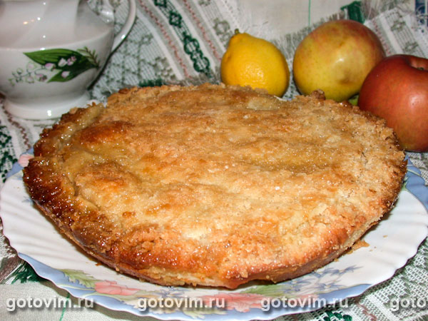 Пирог с яблоками и карамелью. Фотография рецепта