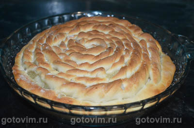 Пирог с яблочным джемом из готового дрожжевого теста, Шаг 07
