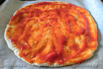 Пицца с грибами и карамелизированным луком, Шаг 05
