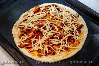Пицца с курицей буффало и сыром с голубой плесенью, Шаг 08