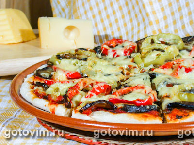 Пицца с баклажанами. Фото-рецепт