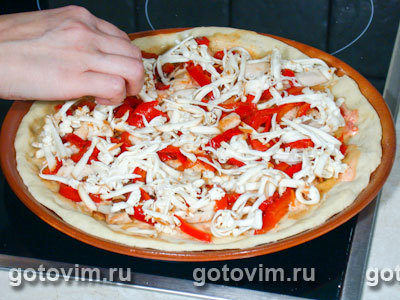 Пицца с курицей и маринованным перцем, Шаг 03