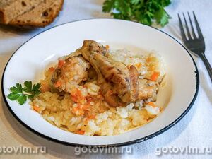 Плов с куриными крыльями