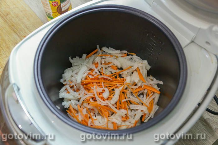 Плов со свининой и картофелем в мультиварке, Шаг 02