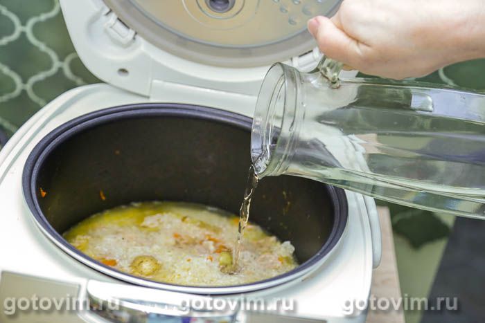 Плов со свининой и картофелем в мультиварке, Шаг 06