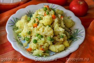 Овощной плов с цветной капустой и зеленым горошком. Фото-рецепт