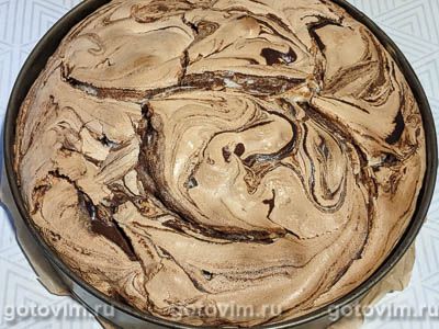 Мраморный торт с кремом из маскарпоне с йогуртом, Шаг 04