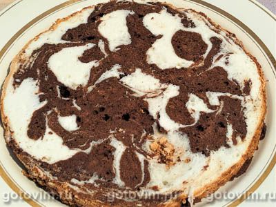 Мраморный торт с кремом из маскарпоне с йогуртом, Шаг 05