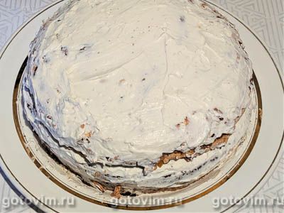 Мраморный торт с кремом из маскарпоне с йогуртом, Шаг 07