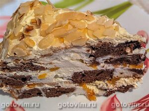 Мраморный торт с кремом из маскарпоне с 
