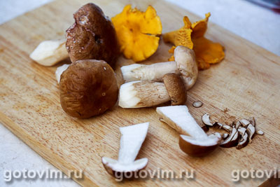 Профитроли с белыми грибами и сыром, Шаг 04