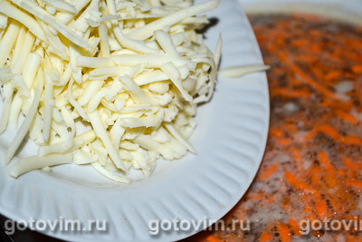 Куриный суп с плавленым сыром и пшеном, Шаг 06