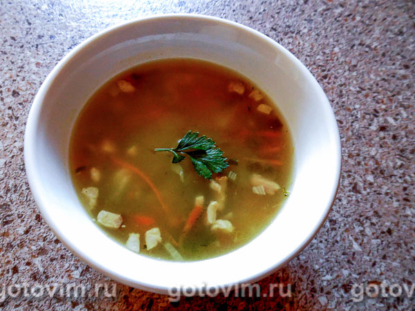 Пшенный суп с топинамбуром и молодой зеленью. Фотография рецепта