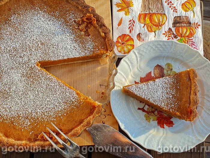Пирог с тыквой и сгущенкой (Pumpkin pie). Фотография рецепта