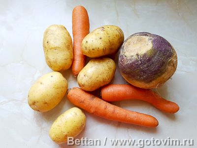 Рутмусс - картофельное пюре с брюквой и морковью по-шведски (Rotmos), Шаг 01