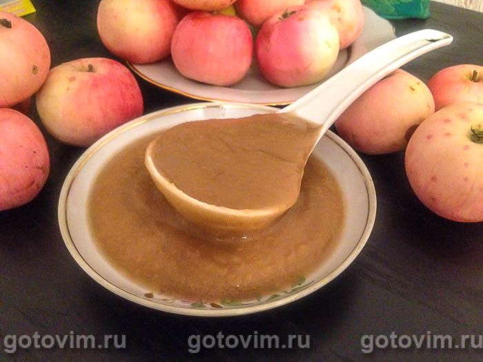 Пюре яблочное в мультиварке (без сахара). Фотография рецепта