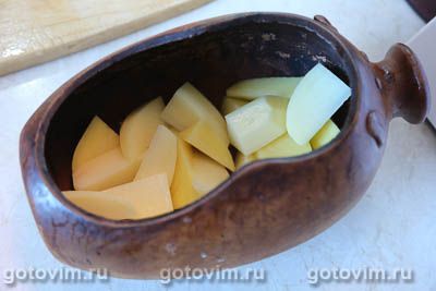 Путук из баранины с нутом - армянский суп в глиняном горшочке, Шаг 04