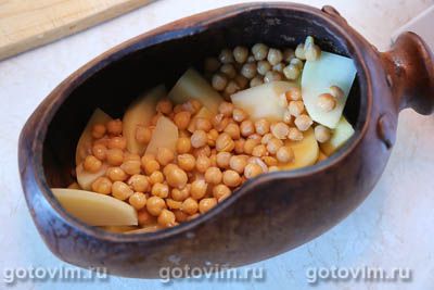 Путук из баранины с нутом - армянский суп в глиняном горшочке, Шаг 05
